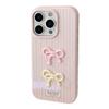 Korean Three-dimensional Pink Bow for Apple 17 Mobile Phone Case for IPhone 16 Silicone 15 Promax Anti-fall 13