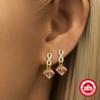 Серьги-гвоздики Light Luxury S925 Sterling Silver Personality Temperament с 8-образным символом бесконечности и геометрическим конским глазом и бриллиантами