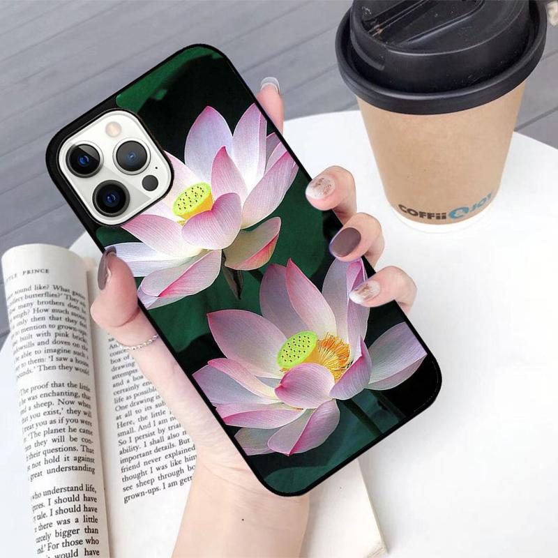 Flower Lotus Mobile Phone Cases Cover For iPhone 17 Air 16 15 14 12 13 11 Pro MAX apple Plus Coque