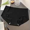 Women's Ultra Thin Ice Silk Underwear Seamless Mid Waist Briefs Quick Drying Breathable Invisible Panties