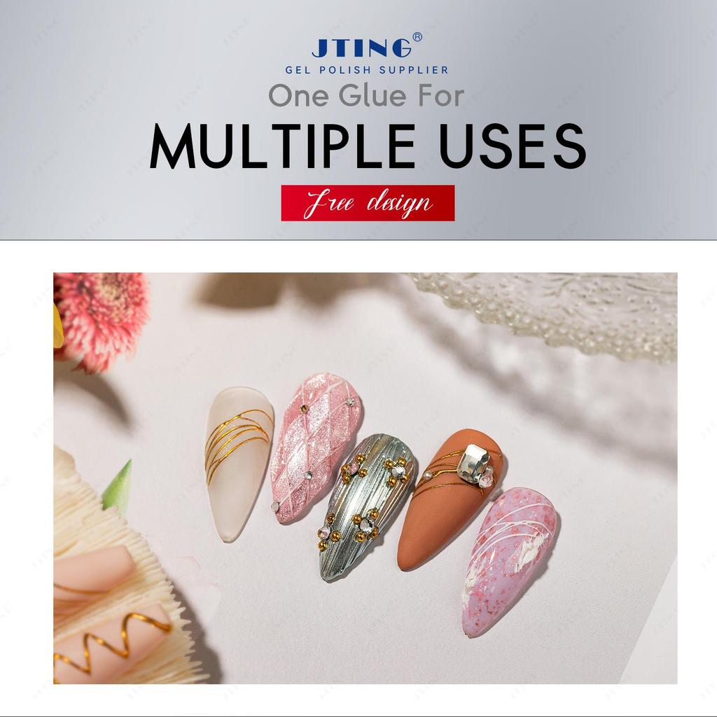JTING Newest Updated Universal Semi-solid Spider Gel Polish Non Wipe Clear Spider Modelling Gel Nail Polish for Chrome Powder