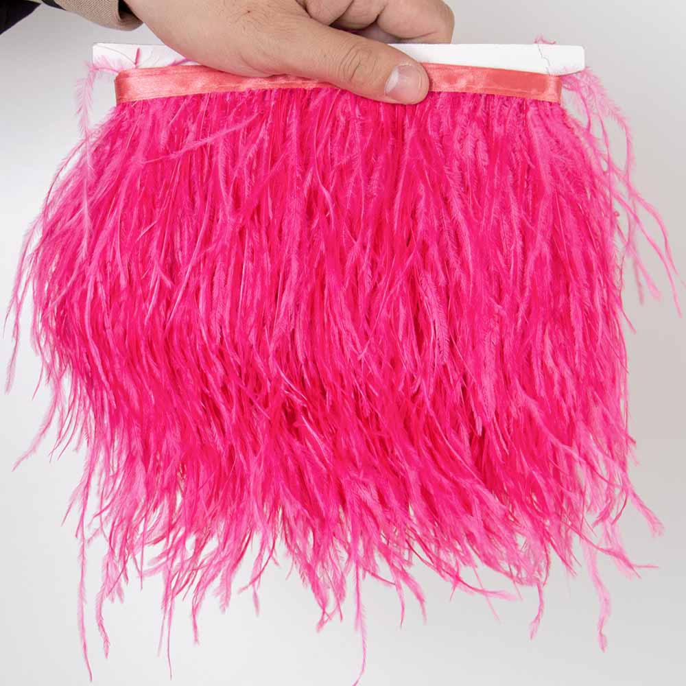 Перо 1 метр Красная отделка из страусиных перьев на тесьме Ленточная бахрома 8-10 см Ткань Юбка Швейные принадлежности Украшение для платья и одежды