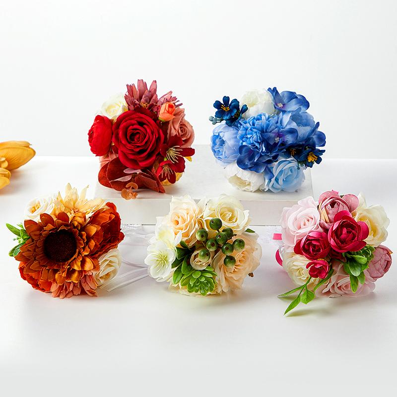 1 шт. искусственный цветок новый узор детский подарок на день рождения свадьба мини ручной цветок усовершенствованный чувство кольцо держатель