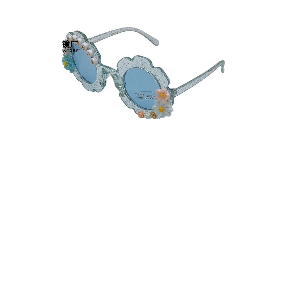 Fashion Children'S Sunglasses Diy Trend Sunscreen Uv Protection Baby Concave Cute Flower Sunglasses