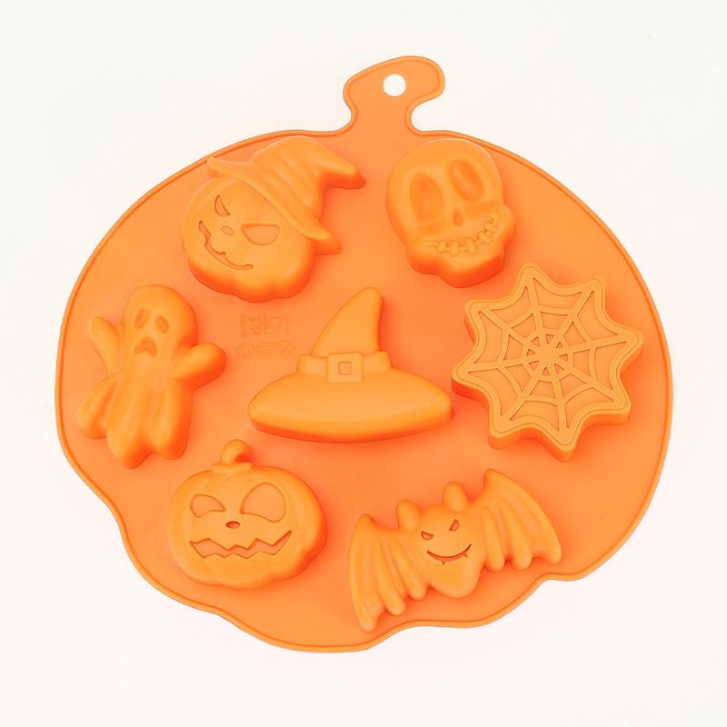 Silicone Chocolate Baking Molds Halloween Scary Pumpkin Cake Mold Ghost Hat Skull Ice Tray Candy Jelly Fondant Cookies Molds