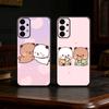Милый чехол для телефона BuBu DuDu для Samsung S25,24,21,22,23,30,Ultra,20,Plus,Fe,Lite,Note Мягкий черный чехол