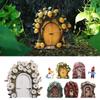 Wooden Fairy Gnome Door Figurines Micro Landscape Fairy Gardens Doors Garden Decorations