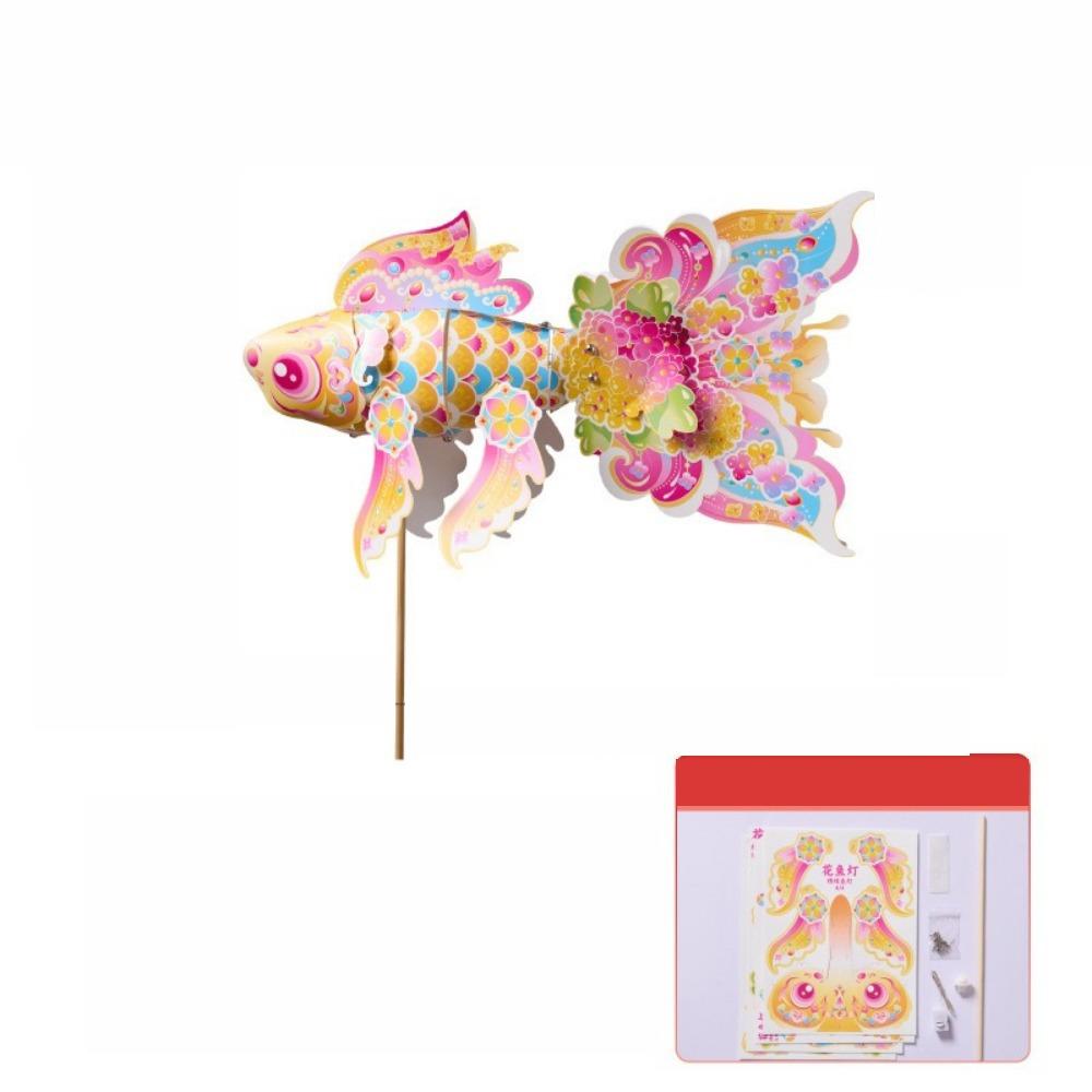 Handmade Handheld Fish Lantern Glowing DIY Lantern Material Kit  Mid-Autumn Festival