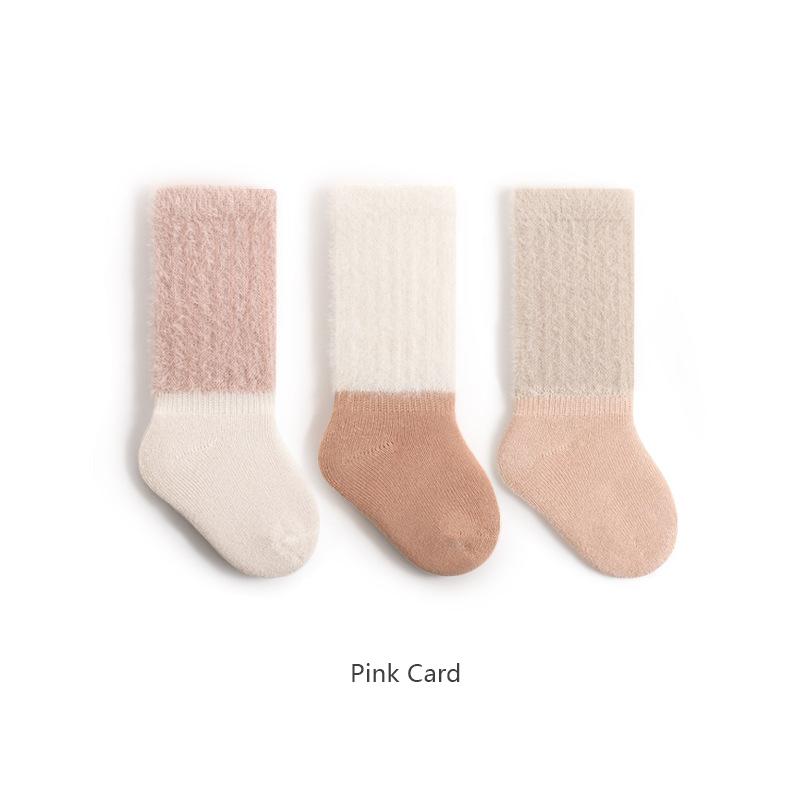 3 Pairs/Lot Baby Socks For Winter Thick Warm Newborn Long Tube Socks Kids Mid Tube Socks For Boys And Girls