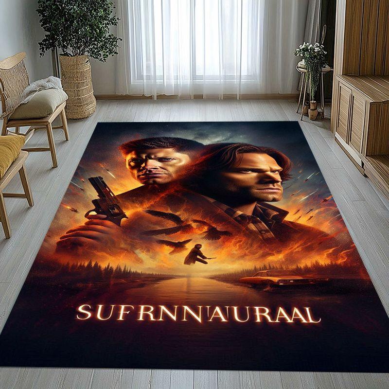 SPN Supernatural Dean Sam TV Living Room Non-Slip Area Rug Soft Carpet for Bedroom Kids Playroom Sofa,Home Decor Doormat Gift