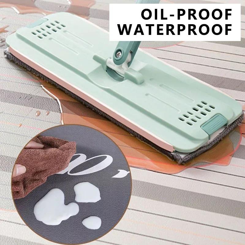 Pet Feeding Mat Waterproof Carpet Pvc Leather Cat Dog Urine-proof Floor Mats Black White Home Decoration Rug for Kitchen