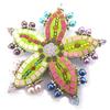 [J8102] - Designer Brooch 'Bohemian Rhapsody' Green Multicolor