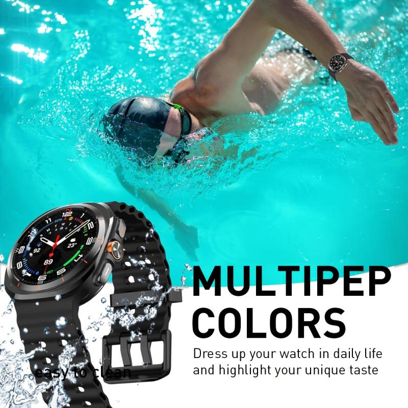 2 шт. Силиконовые ремешки для часов Samsung Galaxy Watch Ultra 47 мм, дизайн с квадратным отверстием, разноцветные, идеальная совместимость, Смарт-часы