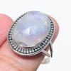 Кольцо из натурального радужного лунного камня, 925 пробы, размер 9,5, s8h50
