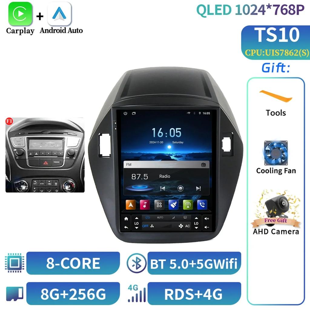 9,7" для Hyundai Tucson IX35 2009-2015 Автомобильный Радио Мультимедиа Навигация Беспроводной CarPlay 4G GPS Центральный Android Мультимедиа Экран