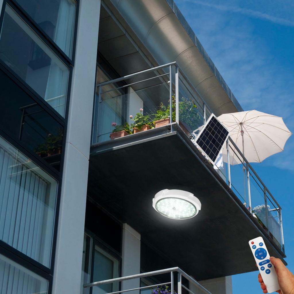 800 Вт 3 цвета Светодиодный солнечный потолочный светильник Светильник на солнечной панели Для помещений и улицы Водонепроницаемый Светодиодный потолочный светильник с пультом дистанционного управления