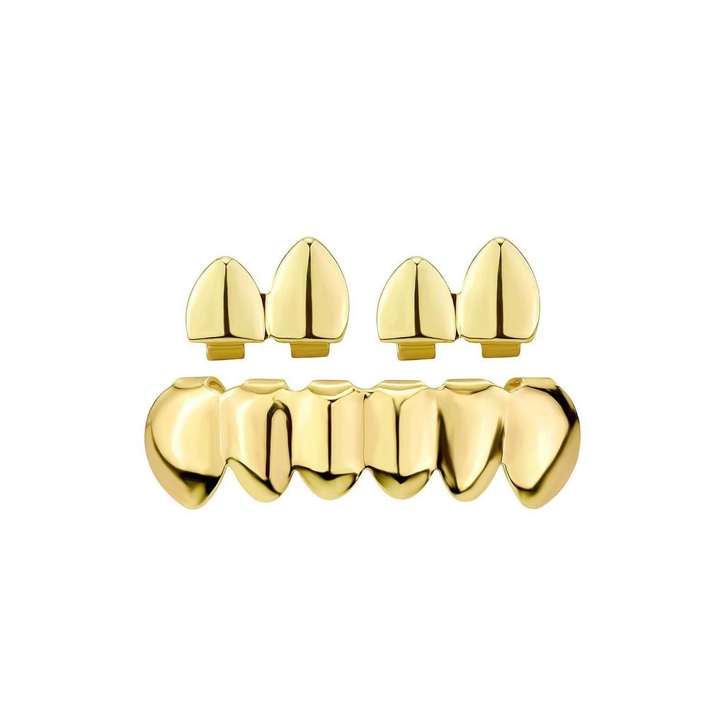 TEMU Gold-Plated Diamond-Studded Grillz Hip-Hop Tooth Jewelry