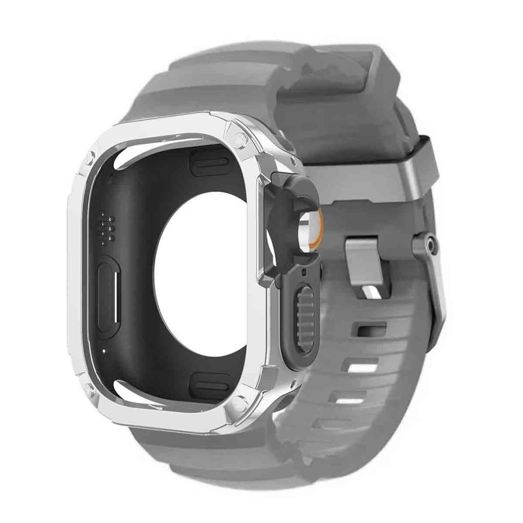 Силиконовый ремешок+Чехол из ТПУ и ПК для Apple Watch Ultra 3 2 1 49 мм для iWatch Серии 11 10 46 мм ремешок для Iwatch 9 8 7 6 5 4 45мм 44мм