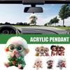 2D Monkey-Shaped Car Pendant Hanging Ornament with Car Rearview Mirror Interior Realistic Chain G0X2