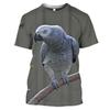 Summer Fashion Fun Parrot Graphic T Shirts Men 3D Printed Animal Pattern Tees Tops Leisure Round Neck Short Sleeve Strretwear