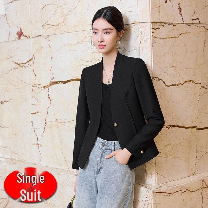 Женский приталенный белый блейзер - 2025 Осень/Зима Корейский стиль Профессиональная мода Повседневный пиджак