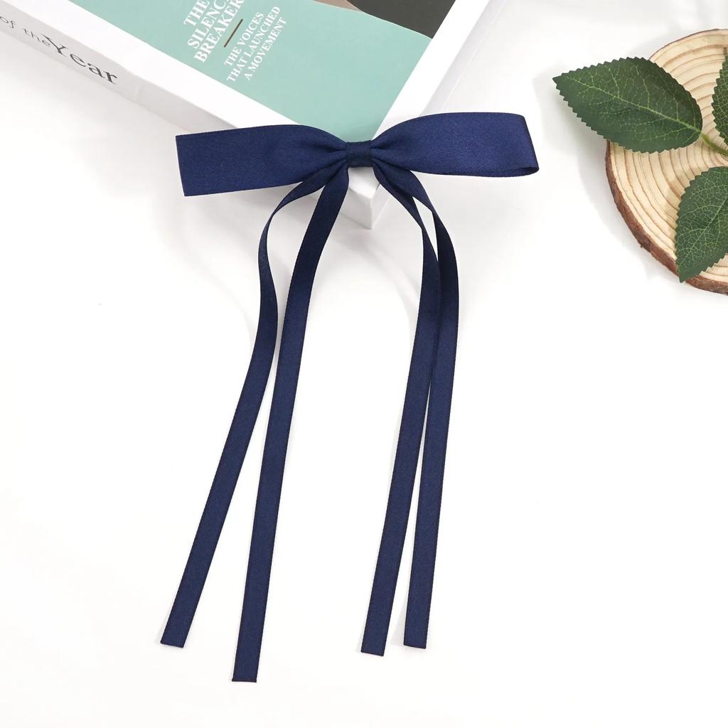 Sweet Bow Ribbon Hair Clips Elegant Women Girls Long Ribbon Hairpin Daily Party Gifts Wedding Jewelry Fashion Style Accessories