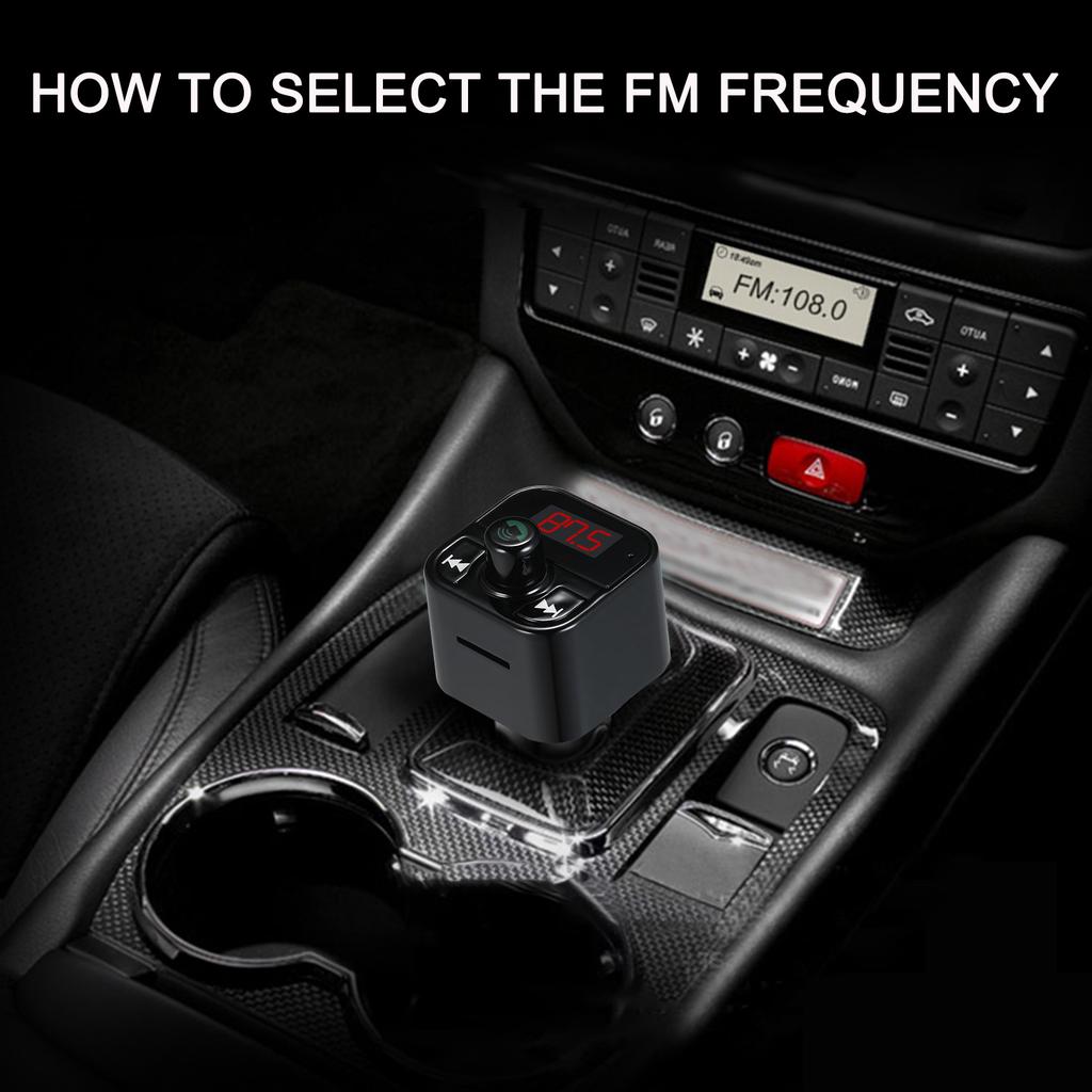 Car MP3/WAV Music Player BT 5.0 FM Modulator Transmitter Wireless Handsfree Audio Receiver Dual USB