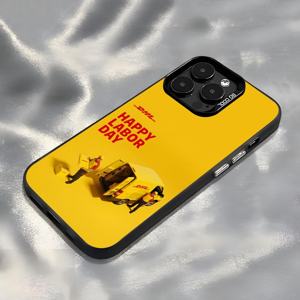 Чехол для телефона с логотипом бренда DHL Для IPhone17 Air 16 15 14 Plus 13 12 11 Pro 7 8 XS Max XR Серебристый Черный Бампер
