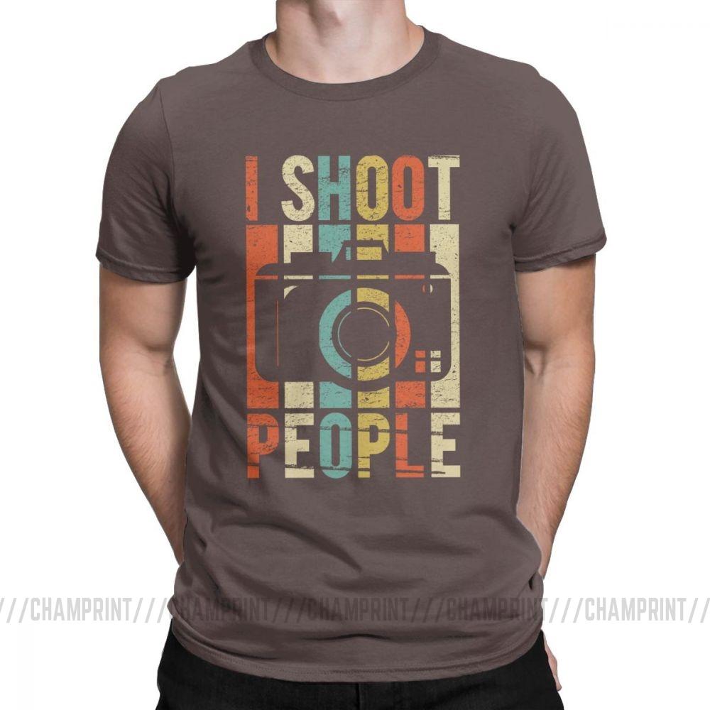 Мужская винтажная футболка с принтом 'Shoot People Photographer' Новинка 100% хлопок Футболка с коротким рукавом T