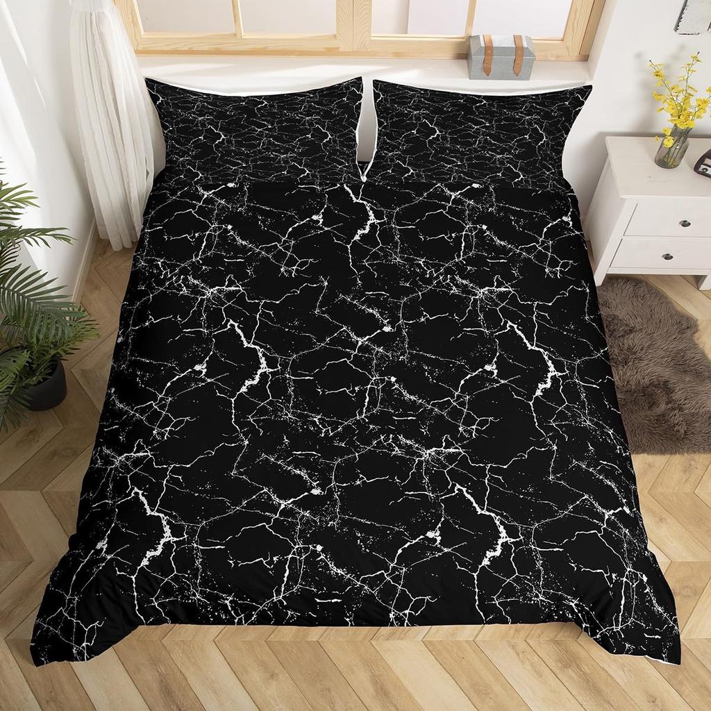 Chic Marble Duvet Cover Sets For Teens Kids Queen Lightweight Quilt Covers Bedroom Decor Abstract Art Bedspread Covers No Quilt