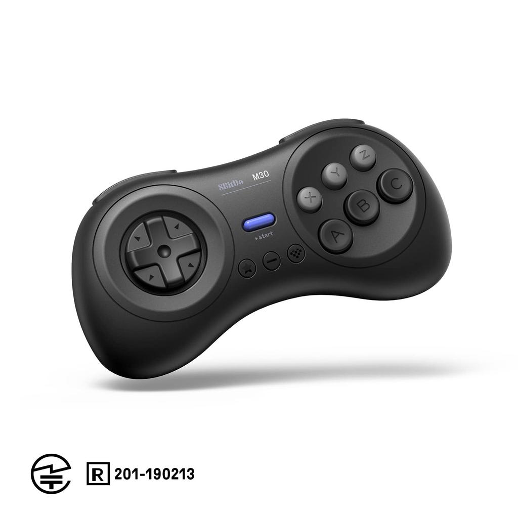 8Bitdo M30 Bluetooth Gaming Controller 6-Button Gamepad with Brooch for NS Switch, Windows, Android, macOS, Steam, and Respberry Pi