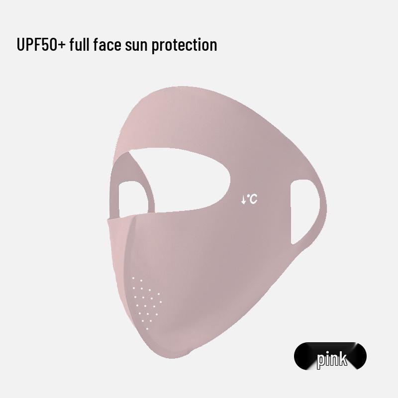 Women's Full Face Anti-UV Facekini with Neck Protection - Summer 2025 Ice Silk Sunshade Mask