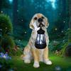 Outdoor Decors Garden Statue Cute Dog Figurine with Solar Light Waterproof Sculpture Gift for Patio Yard Porch