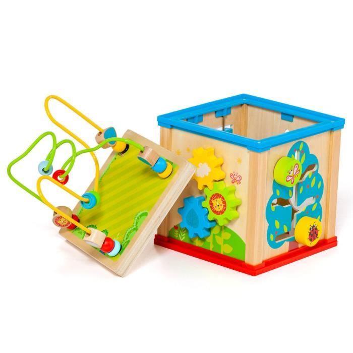 Molto Wooden Activity Cube - MOLTO - 5 Pieces - Multicolor - Baby