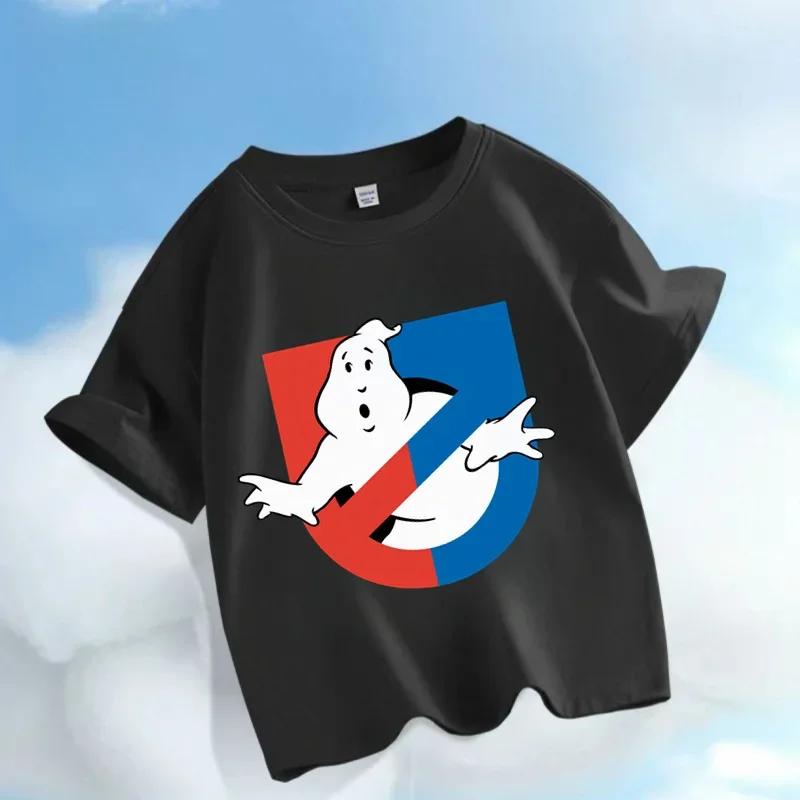 2026 Ghostbusters Daredevil Childrens Comic Game Cartoon Print Boys and Girls Sportswear Casual Shirts Summer Shirts