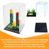 TORMEN Acrylic Display Case for Figures and Collections, 360-Degree Rotating Display Stand, Block Compatible, Set of 12