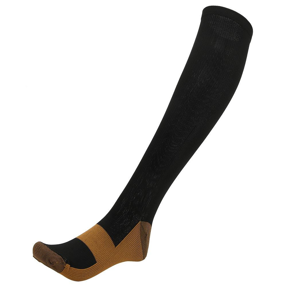 2Pair Sport Compression Stockings Ankle   Copper   Calf Thining Sleeves(Copper Fibre Knee High Stockings Black s M)