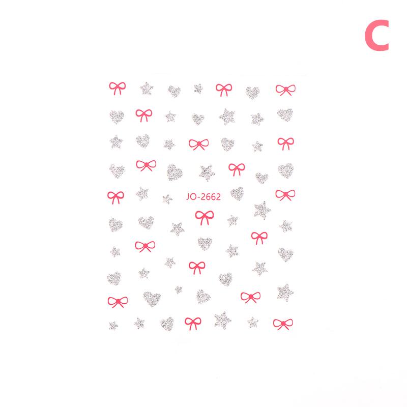 Розовая бабочка Бабочка Бант Наклейки для ногтей Блестящие лазерные 3D бабочки Наклейки для ногтей Клейкая бабочка