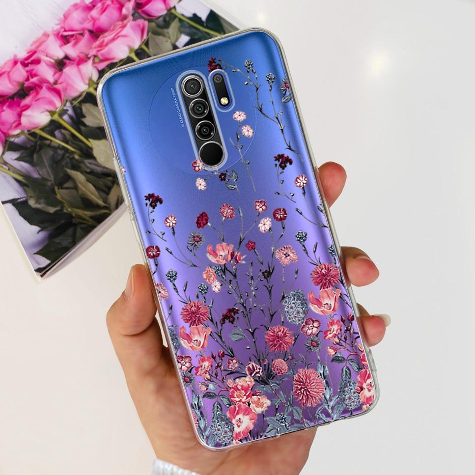 New For Xiaomi Redmi 9 Case Cute Cat Luxury Flower TPU Soft Silicone Clear Cover For Xiaomi Redmi 9 9A 9a 6.53"Bumper Phone Case