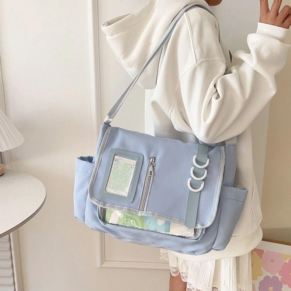 Zipper Bag Solid Color Itabag Cotton Doll Bag Shoulder Bag Creative Transparent Bags Women