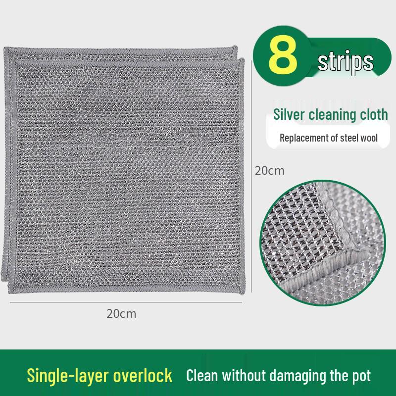 Двусторонняя мочалка из стальной ваты: Антипригарная, Легко моющаяся, Прочная Салфетка для мытья посуды и Щетка для кастрюль