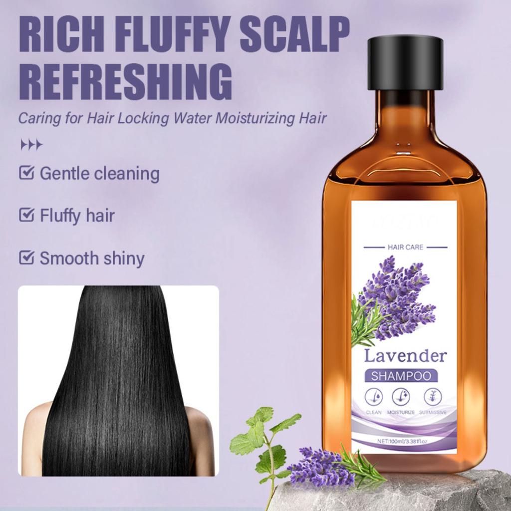 Лавандовый шампунь против зуда и жирности, увлажняющий, мягкий шампунь для волос 100 мл