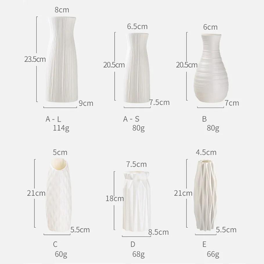 1pc Nordic Plastic Vase Simple Small Fresh Flower Pot Storage Bottle for Flowers Living Room Modern Home Decorations Ornaments