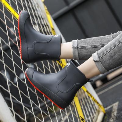 Модные резиновые сапоги женские осенне-зимние водонепроницаемые нескользящие резиновые сапоги унисекс 2024 Новые поступления рабочая водонепроницаемая обувь мужские ботильоны