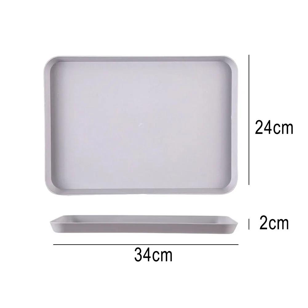 Kitchen Dining Bar Heat-Resistant Trays Plate Dinner Plate Flat Fruit Tray PP Tea Tray Makeup Item Serving Dishes Convenient