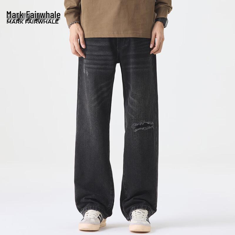 Мужские джинсы Mark Fairwhale свободного прямого кроя, джинсовые, в стиле пэчворк