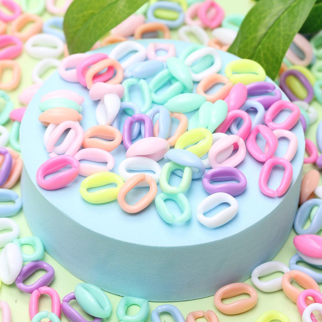 Clear Jewelry Making O Shape Chain Beads Solid Color 300Pcs 11*16mm DIY For Fashion  Beads