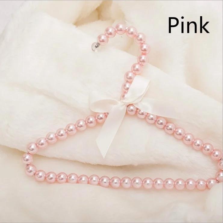 1 шт. Пластиковая вешалка для одежды с жемчужным бантом и бусинами для детей/домашних животных, сушилка для одежды