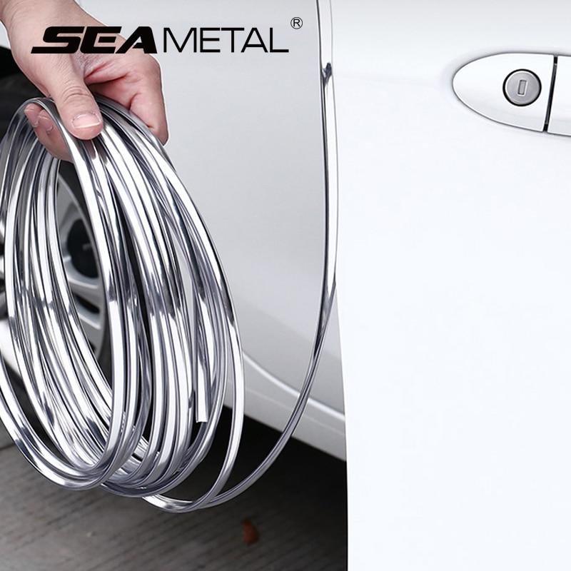 SEAMETAL Хромированная накладка на кромку двери кузова автомобиля, защитная полоса от царапин, 5 м/10 м