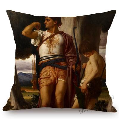 Uk Neoclassicism Academic Style Aestheticism Frederic Leighton Oil Painting Girl Lady Sofa Pillow Case Decorative Cushion Cover